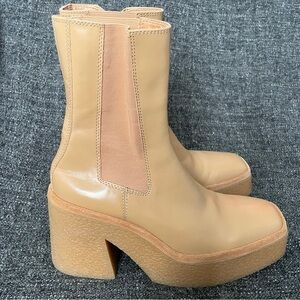 Zara Crepe Ankle Boots Leather Platform 90s Women’s EU 41 US 10